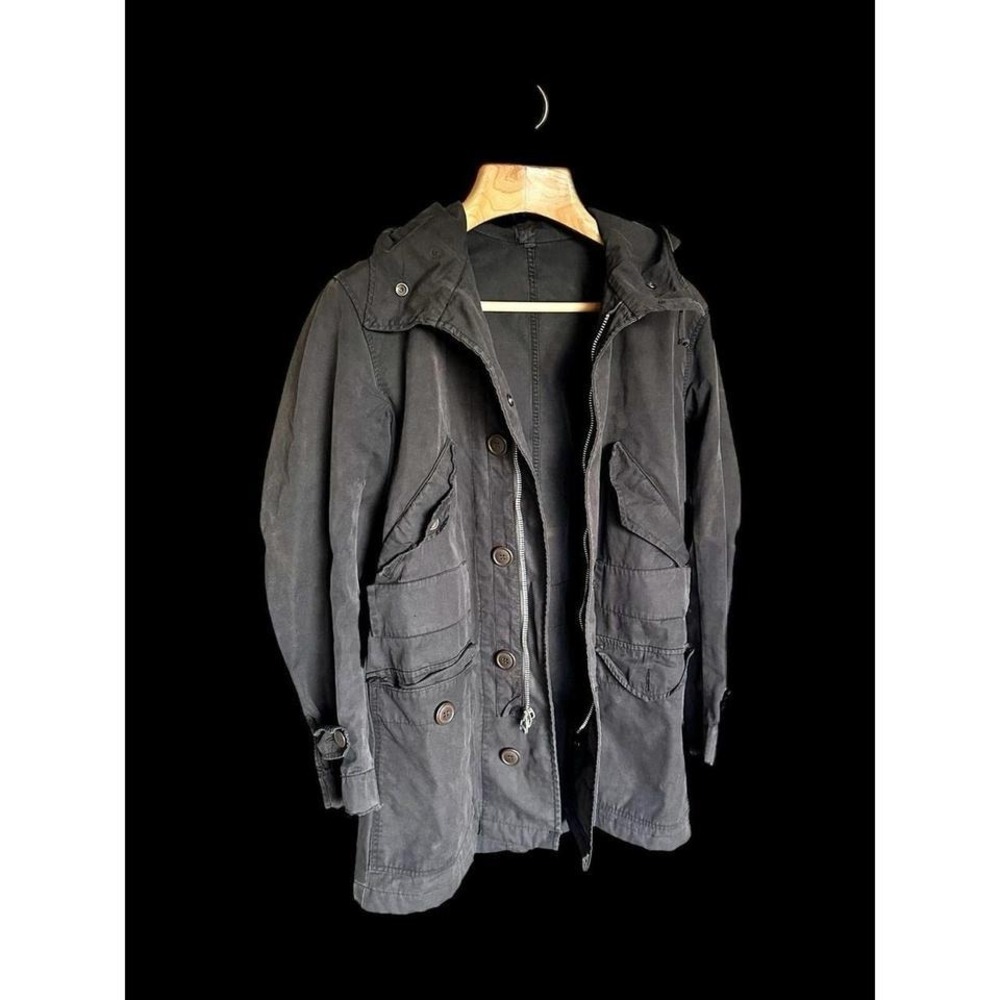 Vintage 50's Military USAF M-47 Parka Black Adult Medium Canvas Talon Zip